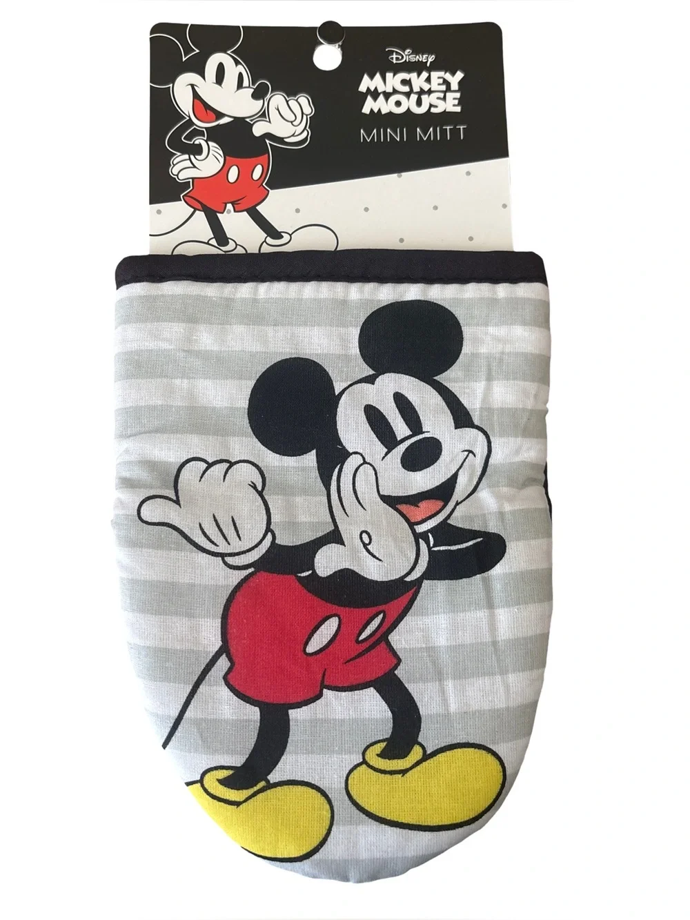 Disney Mickey Mouse Kitchen Mitt Pot Holders Set 3 PC GrayRed Yellow Black